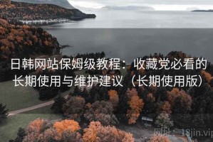 日韩网站保姆级教程：收藏党必看的长期使用与维护建议（长期使用版）