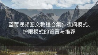 蓝莓视频图文教程合集：夜间模式、护眼模式的设置与推荐