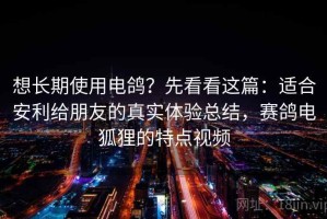 想长期使用电鸽？先看看这篇：适合安利给朋友的真实体验总结，赛鸽电狐狸的特点视频