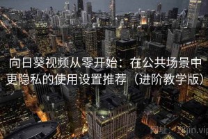 向日葵视频从零开始：在公共场景中更隐私的使用设置推荐（进阶教学版）