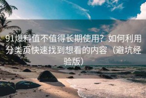 91爆料值不值得长期使用？如何利用分类页快速找到想看的内容（避坑经验版）
