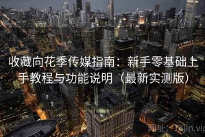 收藏向花季传媒指南：新手零基础上手教程与功能说明（最新实测版）