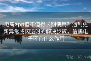 电鸽app值不值得长期使用？遇到更新异常或闪退时的解决步骤，信鸽电子环有什么作用