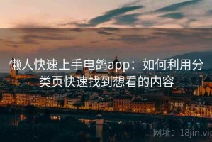 懒人快速上手电鸽app：如何利用分类页快速找到想看的内容