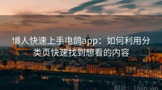 懒人快速上手电鸽app：如何利用分类页快速找到想看的内容