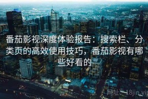 番茄影视深度体验报告：搜索栏、分类页的高效使用技巧，番茄影视有哪些好看的