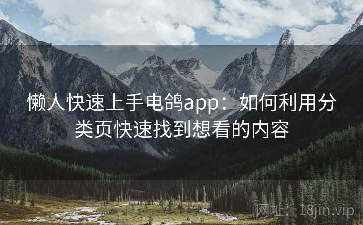 懒人快速上手电鸽app：如何利用分类页快速找到想看的内容