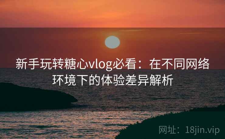 新手玩转糖心vlog必看：在不同网络环境下的体验差异解析