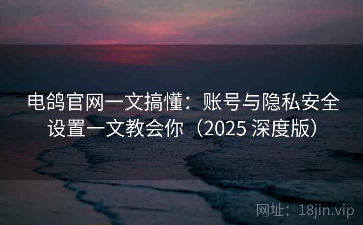 电鸽官网一文搞懂：账号与隐私安全设置一文教会你（2025 深度版）