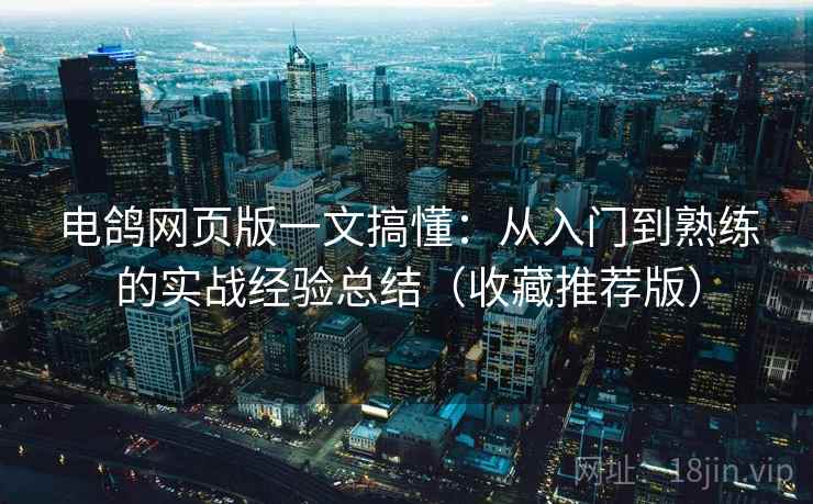 电鸽网页版一文搞懂：从入门到熟练的实战经验总结（收藏推荐版）
