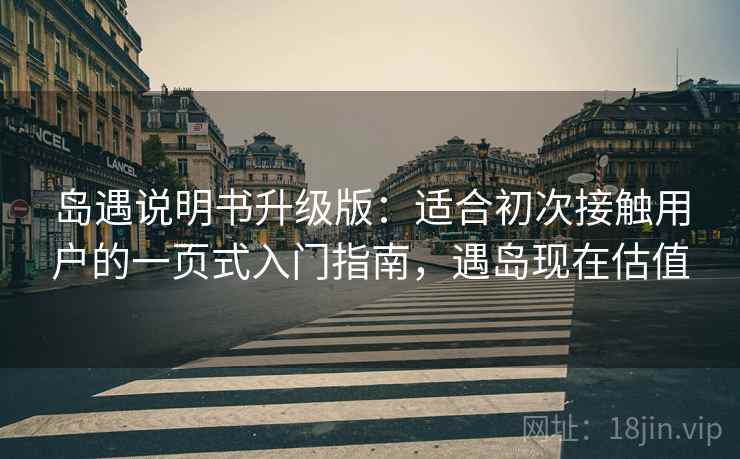 岛遇说明书升级版：适合初次接触用户的一页式入门指南，遇岛现在估值